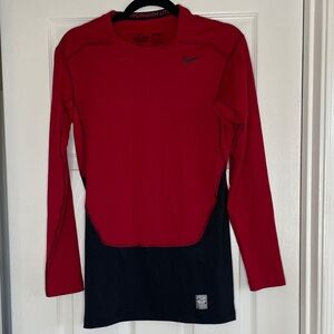 Nike Pro Combat Red and Black Performance Top